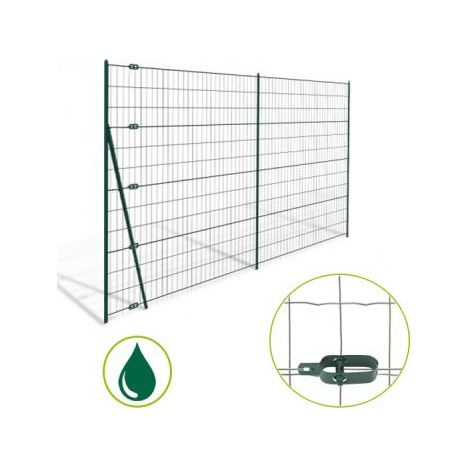 Cloture & Jardin – Grillage rigide soudé vert 25m – Maille 100 x 75mm – Acier galvanisé plastifié – Pour clôtures sécurisées