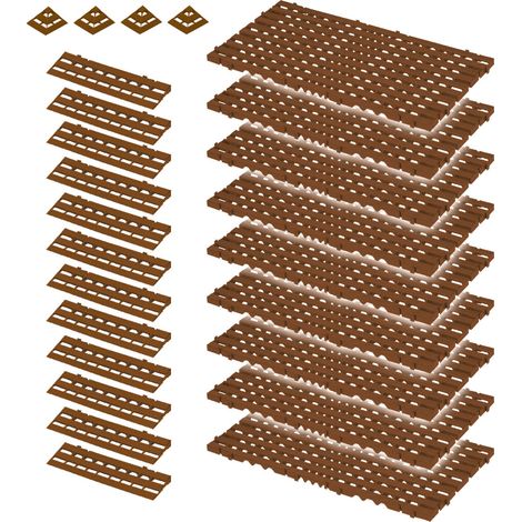 BRB Lot de 25 piquets de sol en plastique PE-HD de 3,4 m² Marron (1/3)