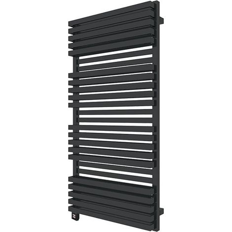 Scaldasalviette elettrico nero 1185mm di altezza e 600mm di larghezza - 1200 Watt - QUA1185/600BSOAE1N