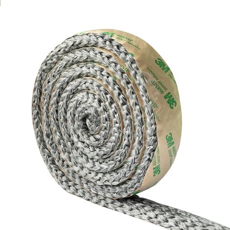 Joint plat autocollant pour poêles et cheminées, largeur 25 mm et épaisseur 9 mm, ruban d'étanchéité plat en fibre de verre résistant aux hautes températures, longueur 1,8 m (1/5)