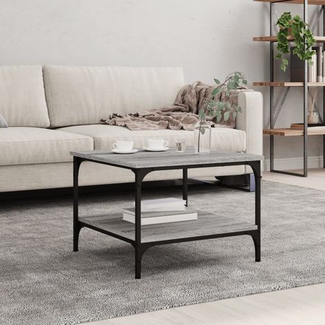 The Living Store - Table basse sonoma gris 55x55x40 cm bois d'ingénierie (1/5)