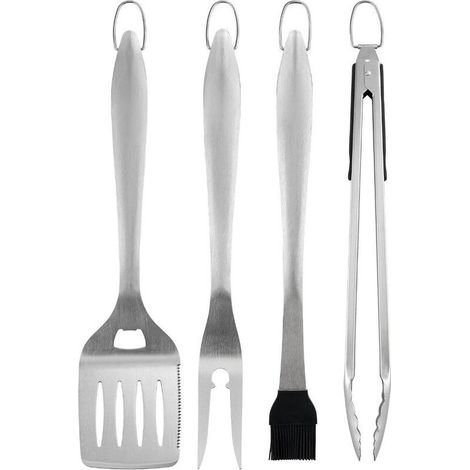 Accessoires de barbecue robustes 4 pièces pour Top Chef - Ensemble d'ustensiles de barbecue professionnels et ustensiles de base pour cuisine extérieure de restaurant d'arrière-cour (1/4)