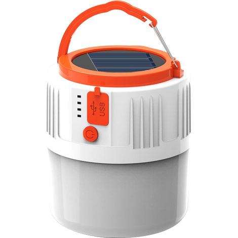 Lampe solaire de camping, plusieurs modes d'éclairage, commande vocale/télécommande, 48 LED, 3 piles (1/4)