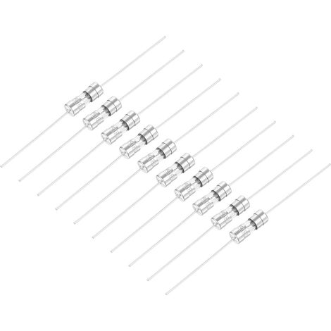 Glass Cartridge Fuses 3.6x10mm, 250V 3.15A x 10Pcs, Slow Blowing with Leads, for Circuit Protection, Silver Tone (1/5)