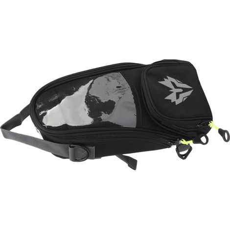 Sacoche de réservoir magnétique pour moto, en tissu Oxford haute résistance, grande capacité 4,5 L, avec système de navigation intégré, grise. (1/5)