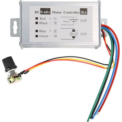 Potentiomètre du Contrôleur de Moteur PWM Speed \u200b\u200bvariable pour le Moteur CC 20A 9-60V Projet Domestique (1/5)