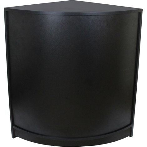 Mostrador Esquinero Curvo CM60 MDF Negro 60x60x90cm Diseño modular compacto 3 estantes Ideal para tiendas y comercios Fácil Montaje Mostrador Recepción Expositor Comercial Mesa Recepción (1/5)