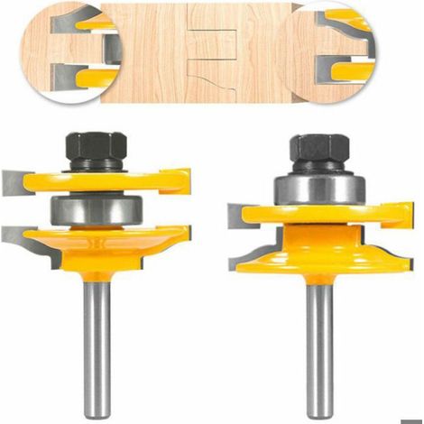 Fraise Bois - Mortaise Et Tenon - Pour Porte D'armoire - Double Face - 50 mm - Lot De 2 (1/4)