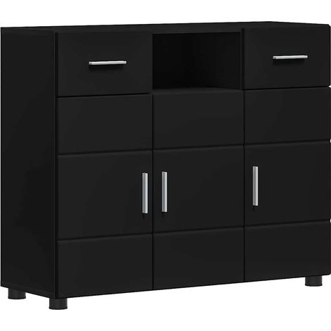 Buffet,Bahut,Meuble de Rangement avec tiroir Noir 88.5 x 30.5 x 73 cm Bois d'ingénierie CFW47270 (1/5)