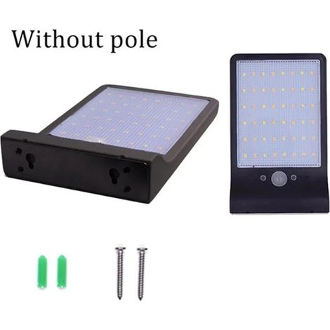 (36 LED - Noir, sans poteau) Lampe murale solaire à détecteur de mouvement PIR pour jardin, maison ou extérieur, étanche IP65, décoration de cour ou terrasse (1/5)
