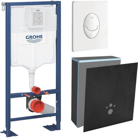 Juego de marco de soporte Grohe Solido con cubierta Wedi I-Board, blanco, con cubierta de carbono negro (1/4)