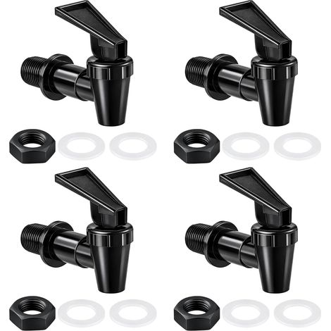 distributeur eau lot de 4 robinets 3/4" 18 mm robinet vinaigrier en plastique pp pour distributeur de boisson, remplacement pour fontaine à eau (1/5)