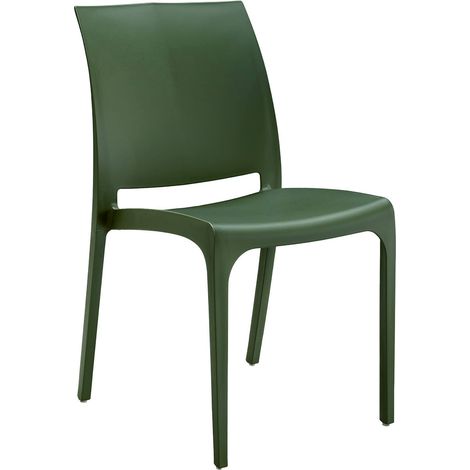 Dmora - Sedia da esterno Camo, Seggiola da giardino, Seduta outdoor multiuso, Panchina da giardino, Made in Italy, 54x46 h80 cm, Verde