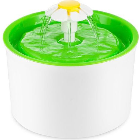 Fontaine à fleurs avec filtre triple action, fontaine à eau pour chat, 3 L, verte (1/4)