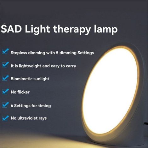 Lampe De Luminothérapie - 10000 Lux - Pour Traitement Dépression Saisonnière - Minuterie Réglable Et Fonction Mémoire - 1 Pièce (1/5)