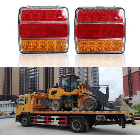 Feu arrière de remorque étanche 12 V ultra-lumineux à 16 LED avec aimant (1/5)