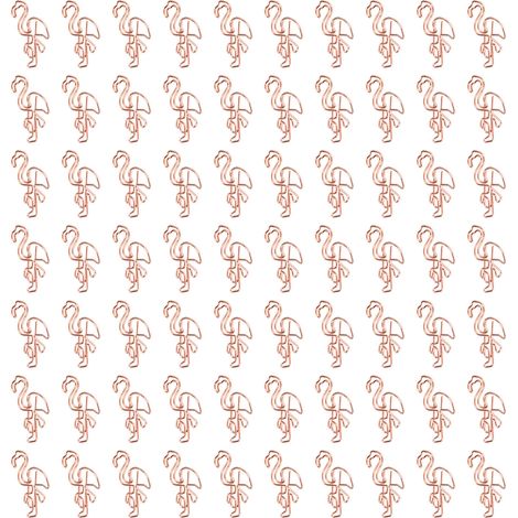 Lot de 100 trombones flamant rose en forme d'animal, clips de classement de fichiers en or rose, marque-pages mignons pour notes et documents. (1/5)