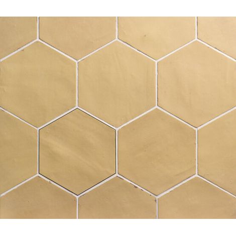 Carrelage effet Argile ATLAS HEXA Hexagone 16x14cm Jaune - boîte de 0.33 m2 Hexagone 16x14 cm Jaune - - boîte de 0.33 m2