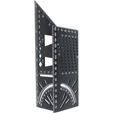 BRAVIX 3D Équerre Menuisier en Alliage d'aluminium, Aweohtle 90 à 45 Degrés Règle d'angle Professionnel, Travail du Bois Règle de Mesure Adaptée aux Ingénieurs Charpentiers (1/5)
