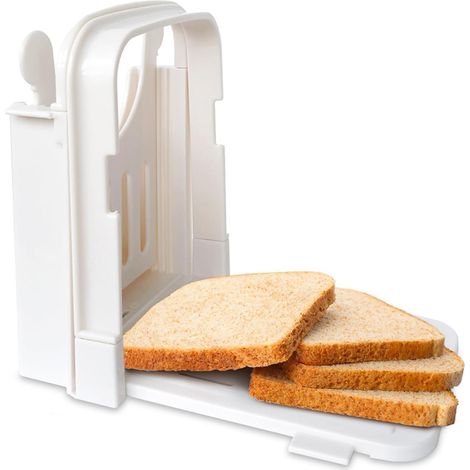 Affettatrice per pane fai-da-te in plastica, guida manuale per affettare, taglia-sandwich pieghevole. (1/5)