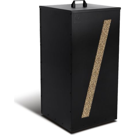VOUNOT® Porta Pellet da Interno con Ruote e Finestra di Controllo 36×36×76cm, Nero (1/5)