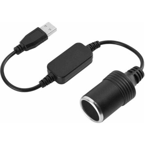Câble de conversion (5v à 12 V 1.2m) pour allume-cigarette de voiture, prise USB de voyage, câble de conversion de puissance (1/4)