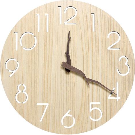 Orologio da parete silenzioso: orologio da parete in legno, orologio da parete dal design moderno, orologio da parete 3D, orologio da parete decorativo per cucina, ufficio, soggiorno, camera da letto,