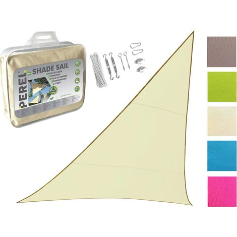 Sonnensegel Dreieck Creme 3,6m - mit Ösenset für Balkon / Terrasse (1/5)