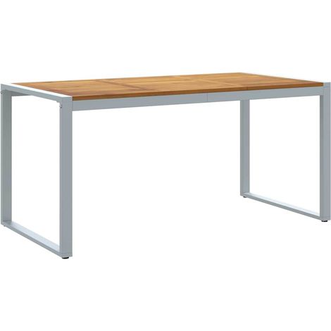 Table de jardin Table d'extérieur Gris 160 x 80 x 75 cm Bois d'Acacia Massif (1/5)