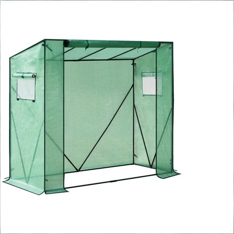 Serre de jardin extérieure serre à plantes 200x77x169cm bâche anti-UV protection hivernale pour semis fleurs légumes balcon terrasse - Vert (1/5)