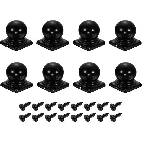 8Pcs Caps Pour Poteaux De Clôture, 80mm/3.15-inch Carré Balle Supérieure Dôme Couverture De Poteau En Fer Imperméable Avec Vis Pour Métal Extérieur Bois Clôture Terrasse. (1/5)