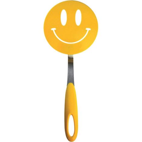 Spatulart Smiley Nylon Flex Turner, spatule de cuisine surmoulée en silicone, manche robuste en acier, compatible avec les revêtements antiadhésifs, motif visage, H x 11,75 (1/5)