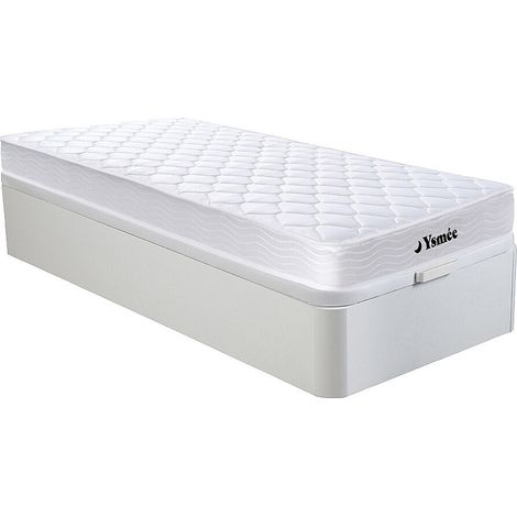Set 90 x 190 cm Rete contenitore Bianco + Materasso molle e memory foam sp. 15 cm - YSMÉE di WOLKENLOS