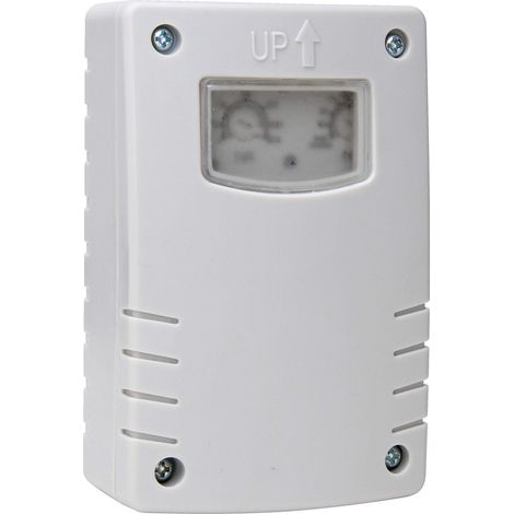 Kopp Interruttore crepuscolare con timer, montaggio a parete, IP44, colore bianco, 848002019