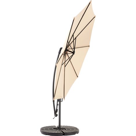 Parapluie extérieur double face de 14,8 pieds grand grand avec manivelle (kaki) (sans base)-Mi (1/5)