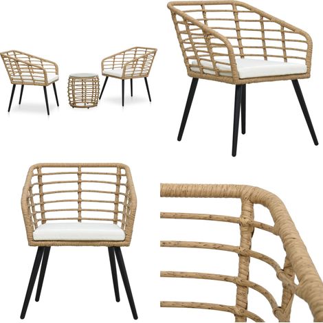 Set da Bistrot 3 pz in Polyrattan Rovere - Sedie da giardino - Tavolo da giardino