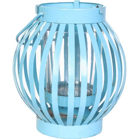 Lanterna decorativa in metallo LHW di colore blu (1/2)