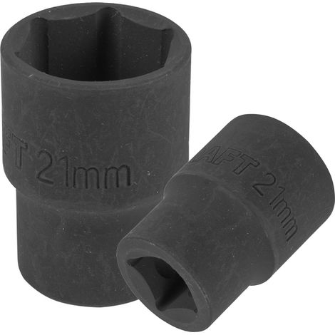 Bussola a impatto da 1/2" 21 mm a 6 punte, corta
