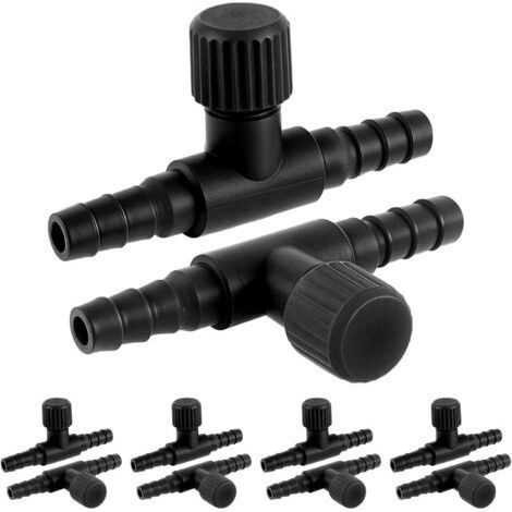 10pcs Aquarium Air Pump Plastic T-Control Valves, Aquarium Air Flow Regulators, Aquarium Air Pump Accessories (1/5)