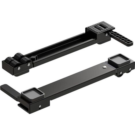 2 pièces Base de Machine à Laver réglable,50cm-81cm support frigo,Socle pour machines à laver, sèche-linge et réfrigérateurs.Protège les sols,Nettoyage facile.Noir (1/4)