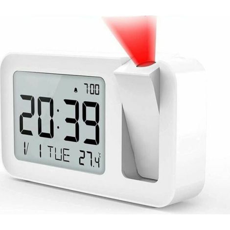 Réveil Projecteur - Projection 180° - 4 Niveaux De Luminosité - Fonction Snooze - Horloge Numérique Pour Chambre Et Bureau (1/5)