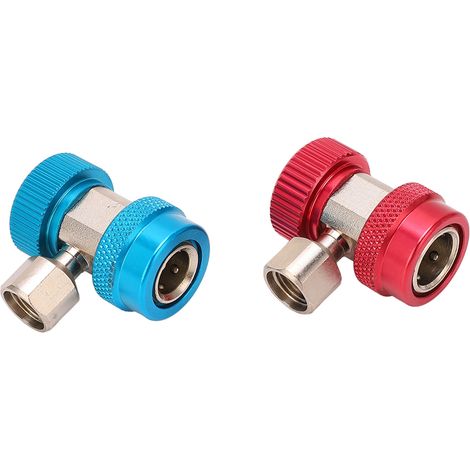 Adaptateurs à coupleur rapide R134a, kit de conversion de tuyau de compteur de manifold réglable professionnel 1/4 po (1/5)