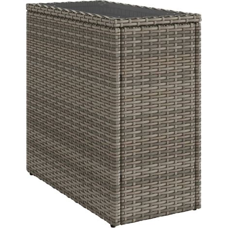 Maison Exclusive - Garten-Beistelltisch mit Glasplatte Grau 58x27