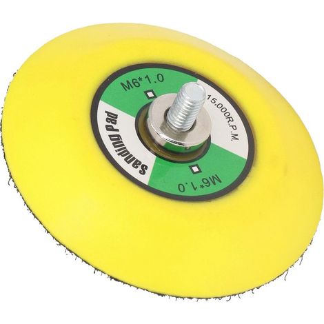 Plaque de support en PU avec attache Velcro pour outil pneumatique, disque de ponçage et polissage 3 pouces filetage M6x1, 15000 tr/min (1/5)