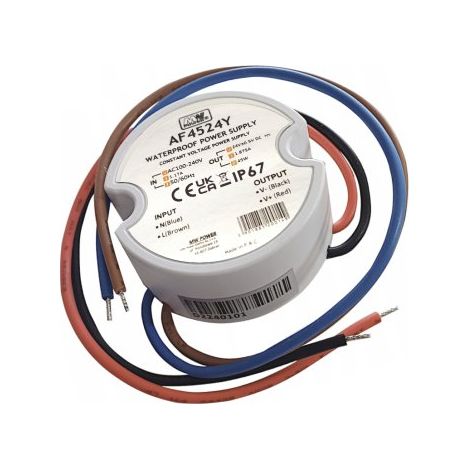 AF4524Y.: MW Power 45W 24V/1,87A rundes LED-Netzteil, IP67