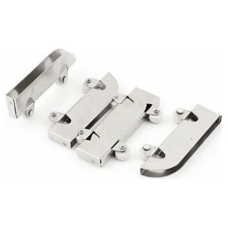 BUNTHAUS 4pcs roulettes porte coulissante verre Double roues Acier inoxydable 5 mm (1/4)