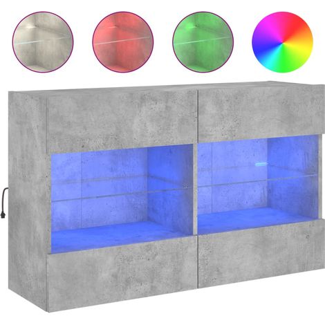 Maison Exclusive - TV-Wandschrank mit LED-Leuchten Betongrau 98,5 (1/5)