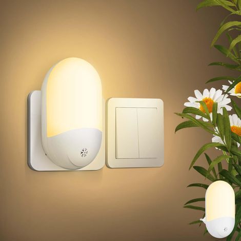 LED-Nachtlicht mit Dämmerungssensor – zum Einstecken, warmweißes Licht für Kinderzimmer, Treppenhaus oder Flur (1/5)