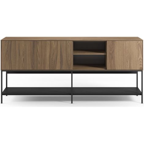 TIA - Buffet 180 cm en mélamine - Chêne clair