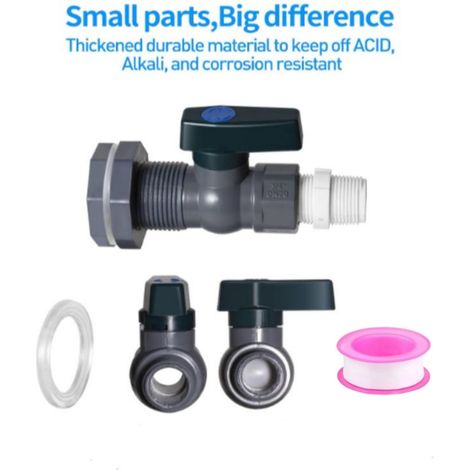 Kit d'Adaptateur de Robinet pour Récupérateur d'Eau de Pluie – Raccord PVC 3/4" – pour Tonneau, Réservoir, Piscine – 1 Pièce (1/3)